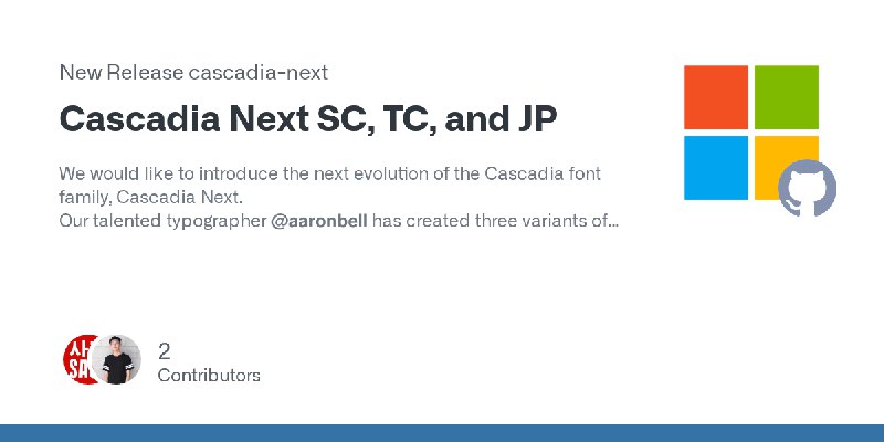 Release Cascadia Next SC, TC, and JP · microsoft/cascadia-code