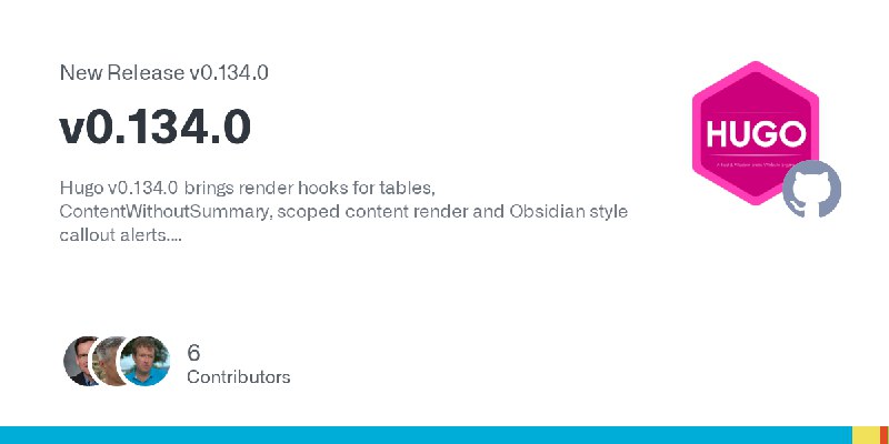 Release v0.134.0 · gohugoio/hugo